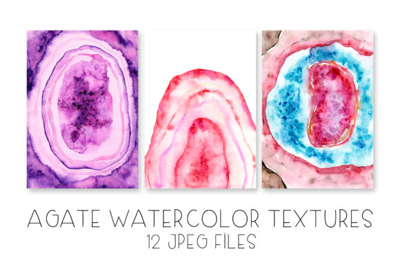 12 Agate Watercolor Textures for Blogs