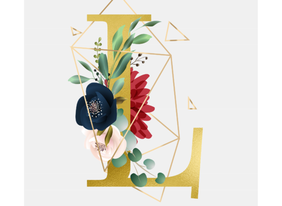 Alphabet L Floral Wreath Golden Foil: A Designer’s Take on Using Elegant Floral Typography in Local Branding