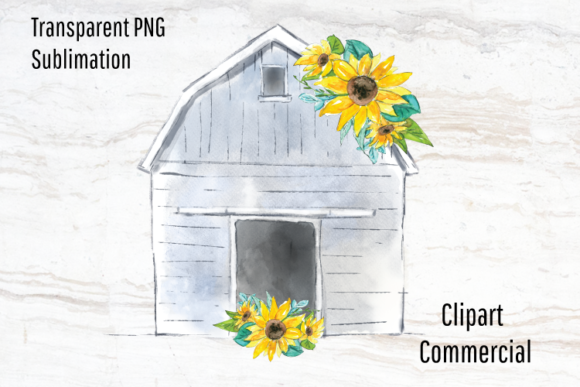 Barn with Sunflowers: A Rustic-Charm Graphic Template for Local Branding