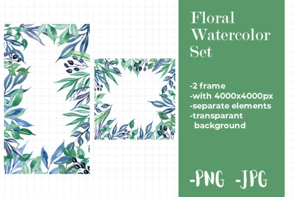 Blue Watercolor Floral Square Frame: A Fresh Craft for Brand Visuals