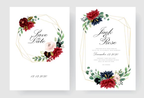 Burgundy Floral Wedding Invitation Card: A Print Templates Gem for Elegant Branding