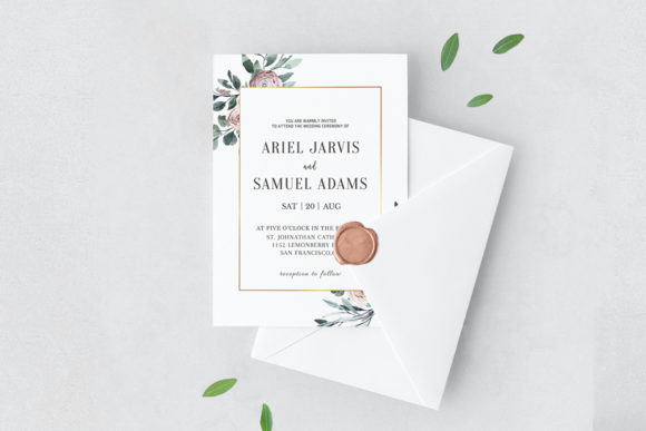Dusty Rose Floral Wedding Invitation Print Templates for Real Crafting