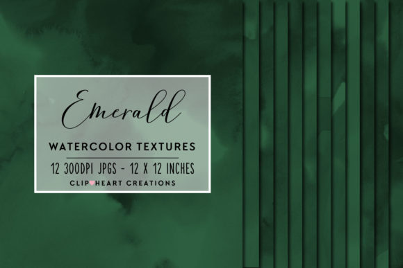Emerald Green Watercolor Digital Papers Backgrounds