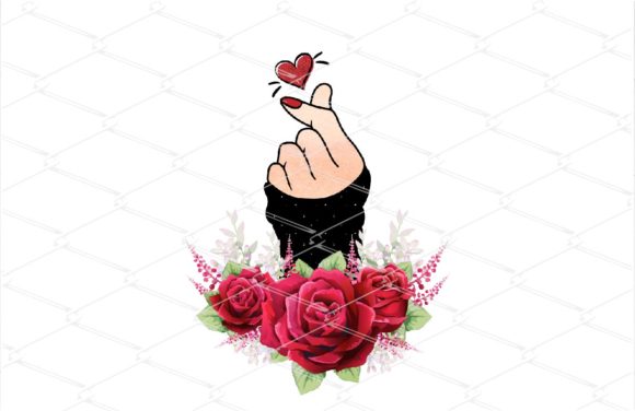 Finger Heart Sublimation - Valentine for Crafts and Handmade Business Projects
