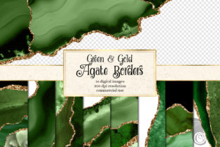 Green and Gold Agate Borders
