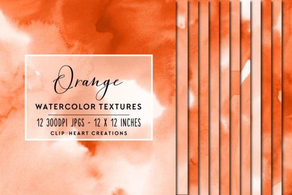 Orange Watercolor Digital Papers & Backgrounds
