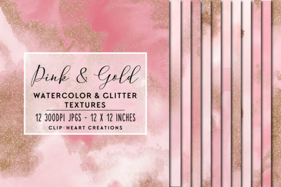Pink Glitter Watercolor Digital Papers Review