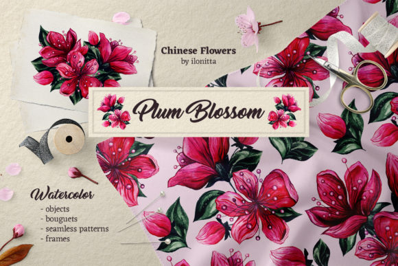 Plum Blossom Chinese Watercolor Flowers: A Soft, Artistic Pattern for Lifestyle and Creative Blogs