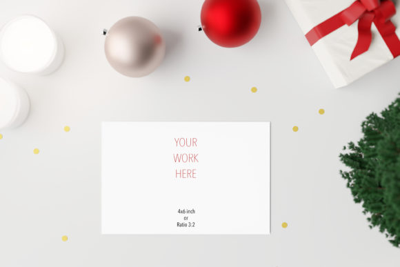 Postcard Mockup Christmas Decoration
