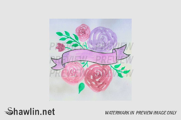 Roses Banner Watercolor Graphic Templates