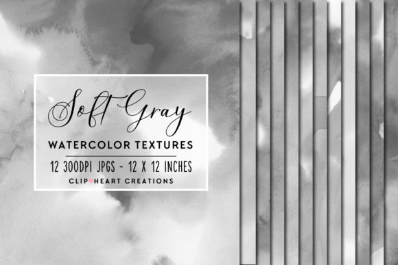 Soft Gray Watercolor Digital Papers & Backgrounds