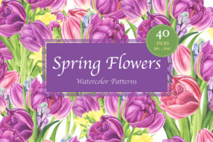Spring Flowers Watercolor Patterns for Crafters & Handmade Sellers