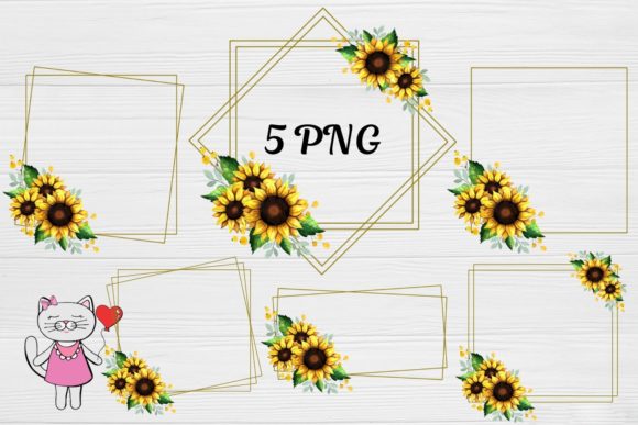 Sunflower Frames, Floral Watercolor – A Crafts-Friendly Design for Digital Sellers