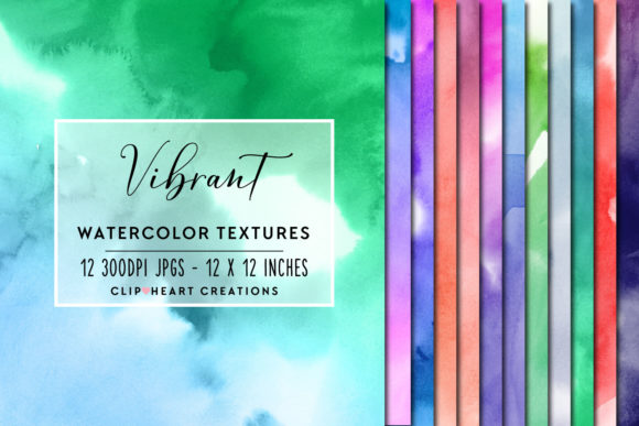 Vibrant Watercolor Digital Papers & Backgrounds