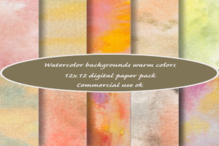 Warm Watercolor Backgrounds for Digital Sales