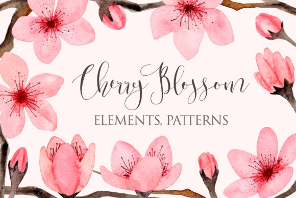 Watercolor Cherry Blossom Patterns Review