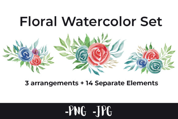 Watercolor Flower Arrangements Set Review