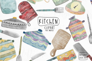 Watercolor Kitchen Clipart for Crafts & Handmade Business Design