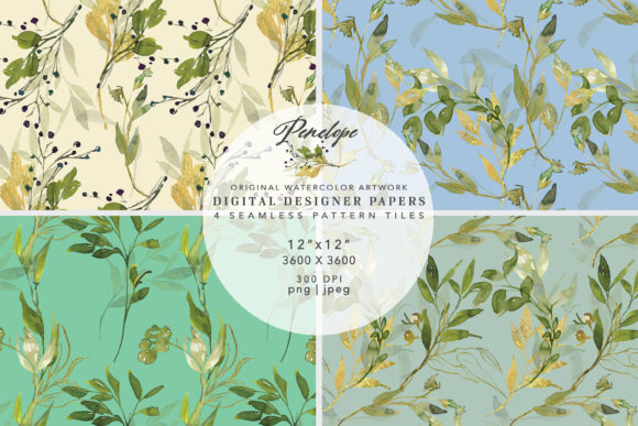Watercolor Leafy Seamless Patterns: A Freebie for Crafters & Handmade Sellers
