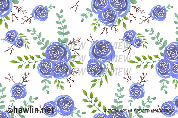 Watercolor Roses Background: Patterns for Design