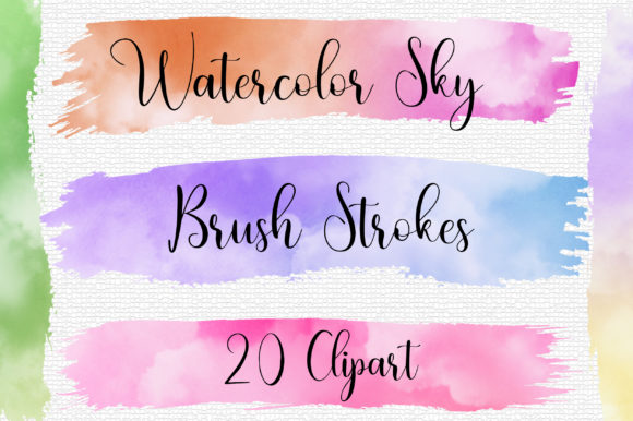 Watercolor Sky Brush Strokes Clip Art & Crafts