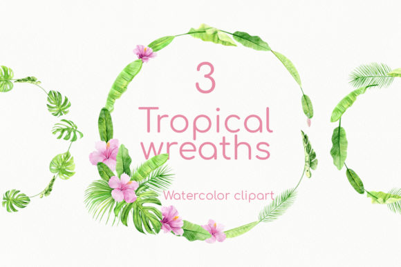 Watercolor Tropical Summer Floral Wreath – A Versatile Decorative Element for Handmade Crafters