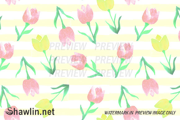 Watercolor Tulips Pattern: Fresh Floral Patterns