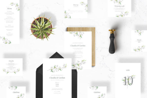 Watercolour Sketch Wedding Suite: A Crafty Review for Print Templates