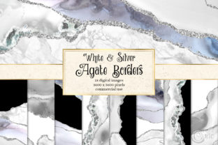 White and Silver Agate Borders for Handmade Textures That Sell